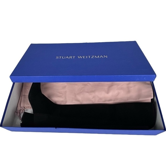 STUART WEITZMAN 5050 YULIANA 60MM BLACK SUEDE LEATHER STRETCH KNEE HIGH BOOTS - Picture 3 of 15